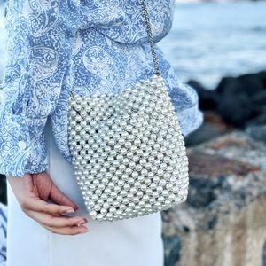 🤍ZARA PEARL BEAD MINI BUCKET BAG